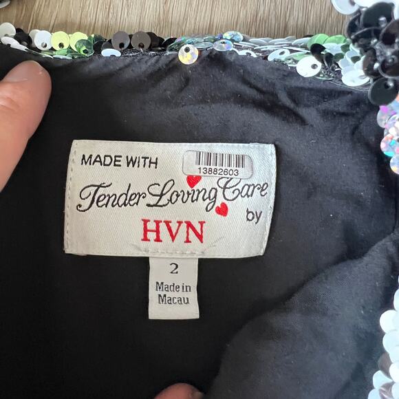 HVN Women's Sequin Fromer Dress Size 2 - Picture 10 of 11